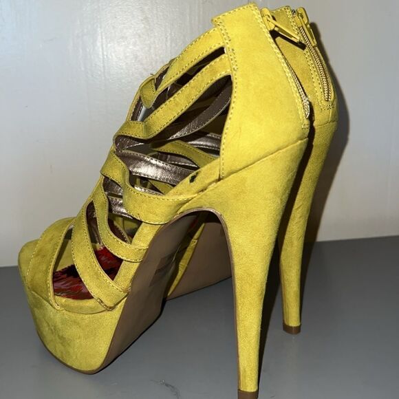 Qupid lime green cut out platforms size 9 - Picture 6 of 13
